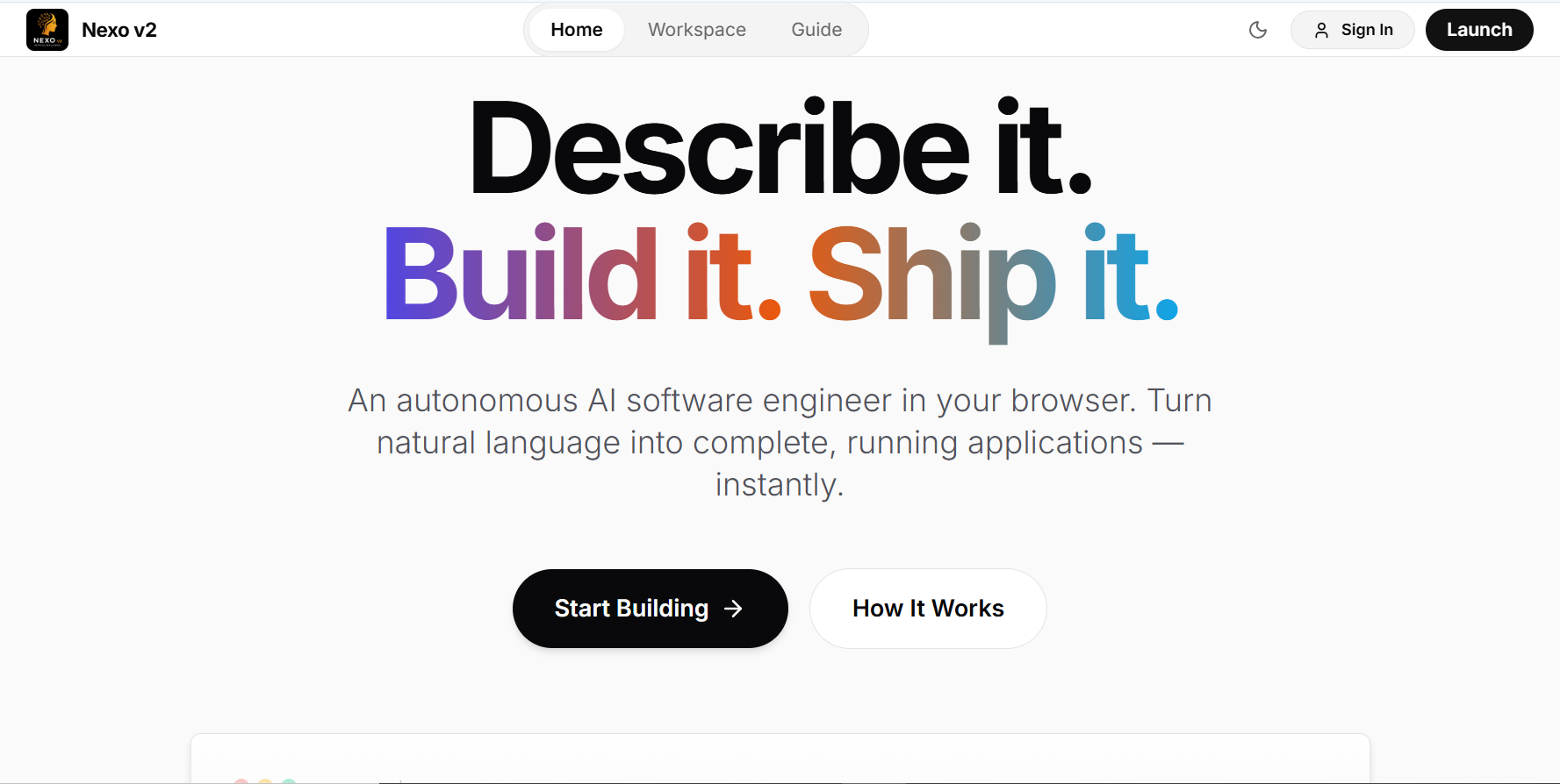 Nexo V2 - AI Coding Platform